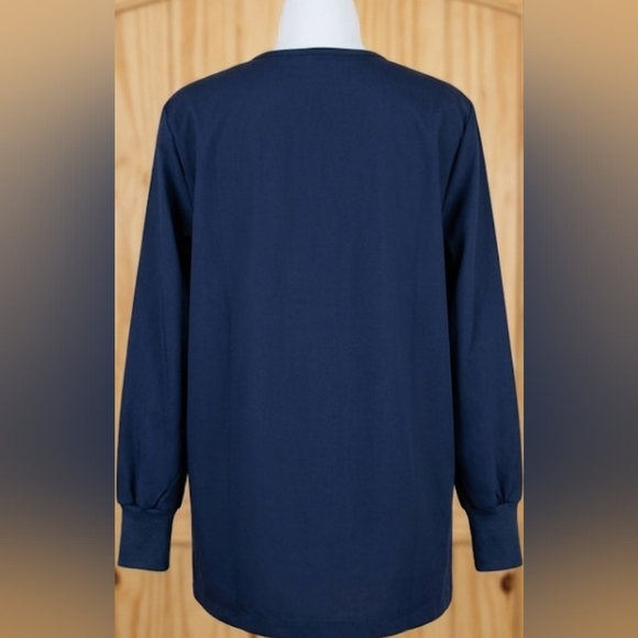 Scrubs For Women Navy Medical Surgical Nurse Top Classic Fit With Pockets Medium - Picture 2 of 8
